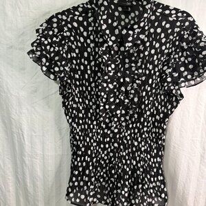 east5th Petite Women’s Polka Dot Button-Up Top – Size PXL